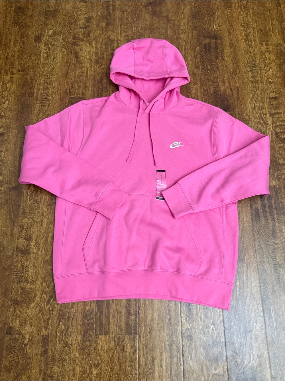 Nike Pink Pullover Hoodie with White Swoosh